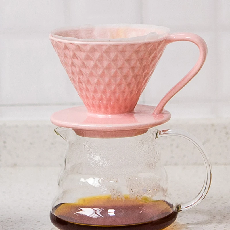 Керамика фильтры для кофе V60 Стиль капельная Кофеварка фильтрационная сетка постоянного залить Кофе, тем самым позволяя зернам раскрыться отдельный стенд 2 чашки или 4 чашки