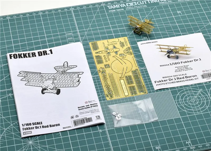 1/160 StratoStudio 3D пазл металлическая модель легко собрать микро крыло серии B16004 Fokker Dr.1