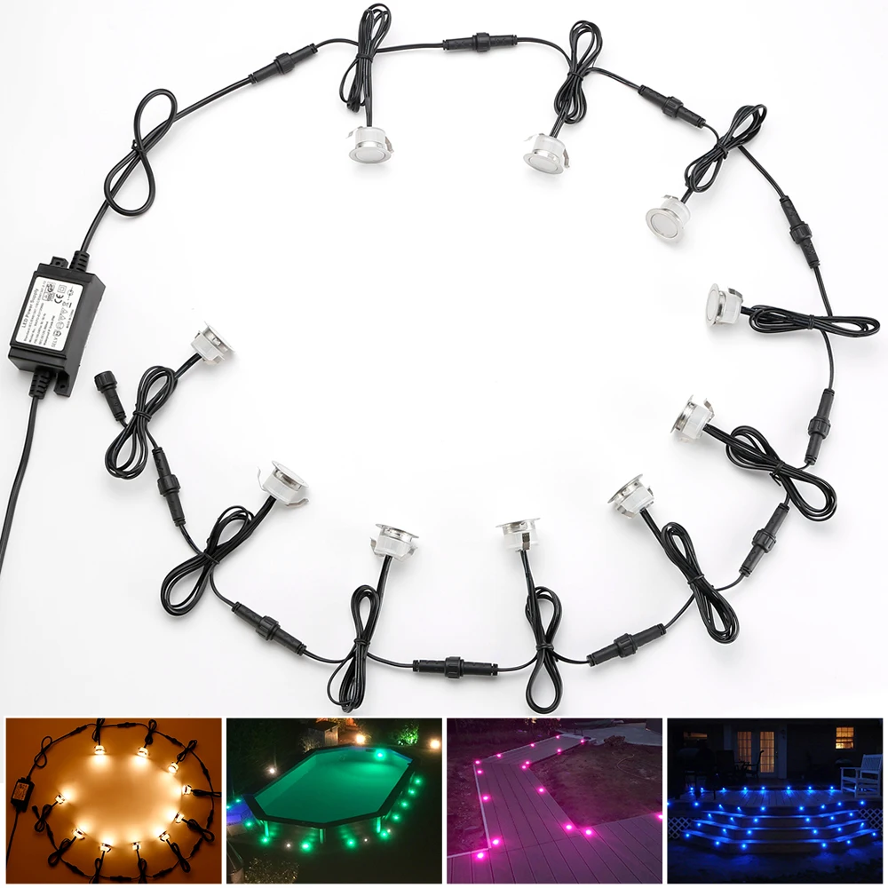 10 шт./компл. RGBW RGB + теплый белый 31 мм 12 В ip67 кухня дорожка терраса патио лестницы