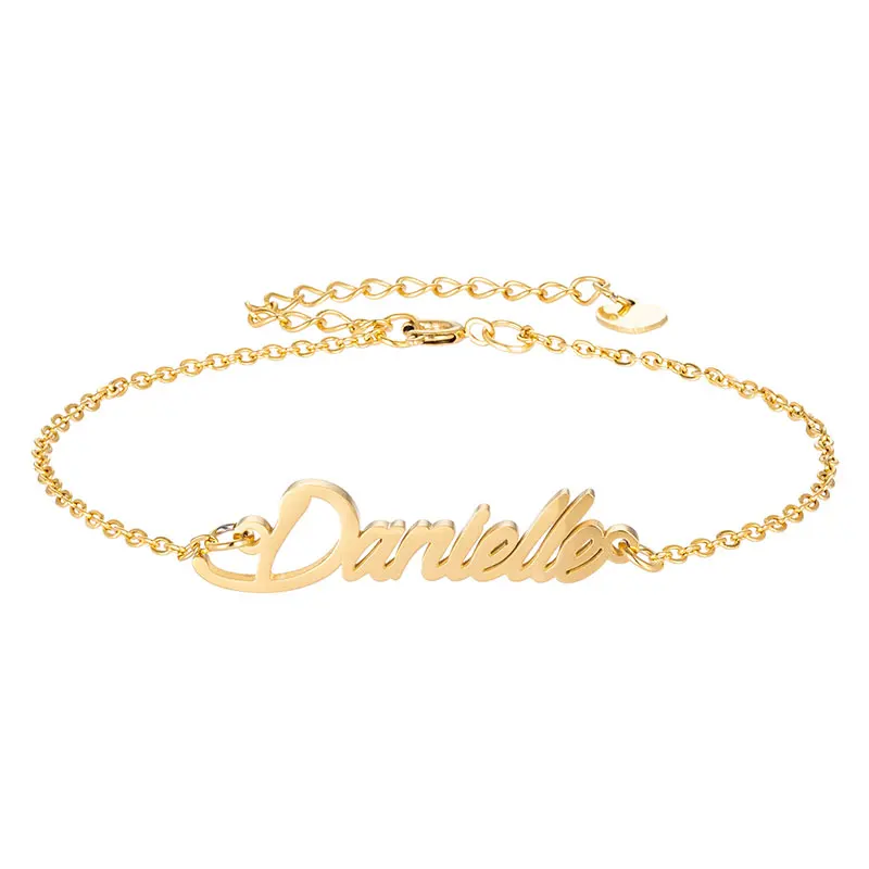 На заказ &quotDanielle&quot Название золотой браслет для женщин Девушка ювелирные