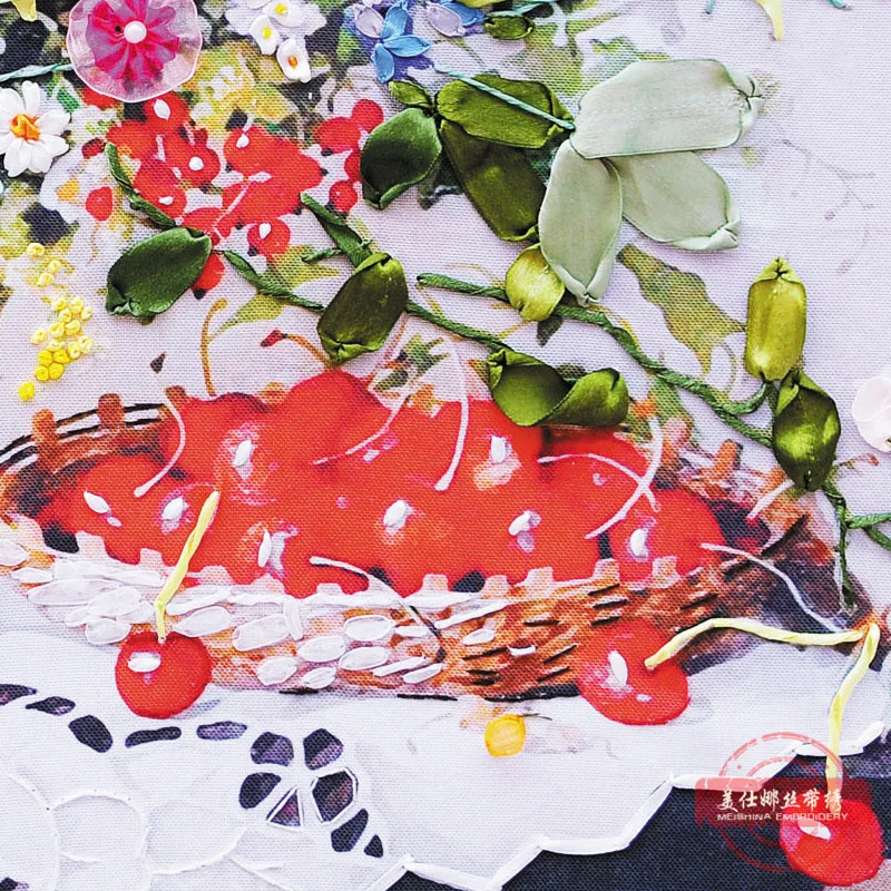 Лента для вышивки и diy натюрморта картина с цветным принтом цветов рукоделие