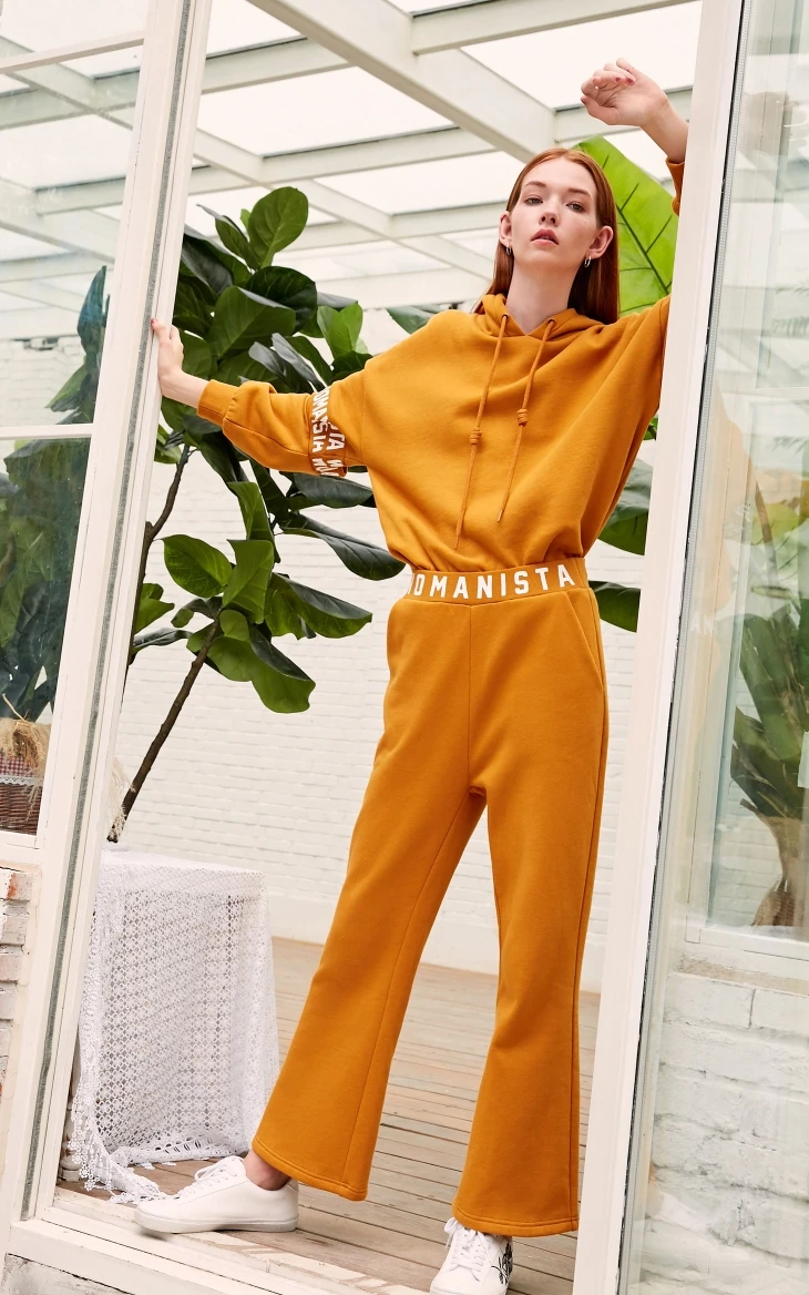 Vero Moda Весна и Лето Письмо печати утолщенные пижамные брюки | 3184R2502