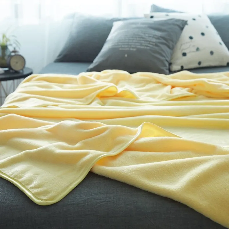 21 Yellow Flannel Blanket Throw Soft Print Winter Elegant Wrap Super Sleeping Bed 5 Size 1pcs 45 | Дом и сад
