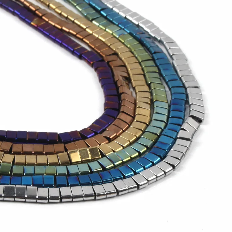 Бусины из натурального камня с 2 отверстиями квадратные свободные бусины