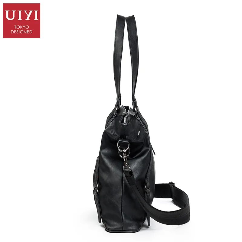 UIYI бренд 2018 Мужские Кожаные Деловые сумки мужские на плечо 14' ноутбук багаж Мода