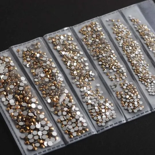 gold mine 1728 шт. прозрачный кристалл Стекло Камни SS3-SS10 multi малых размеров Дизайн ногтей плоской задней горный хрусталь для Гвозди 3D Дизайн ногтей - Цвет: gold mine