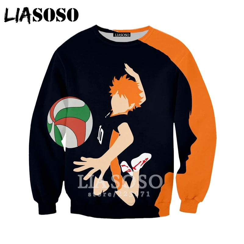 LIASOSO Осенняя Новая модная Толстовка для мужчин и женщин с 3D принтом Аниме Haikyuu Толстовка Повседневная унисекс пуловер с длинными рукавами Harajuku A115-2