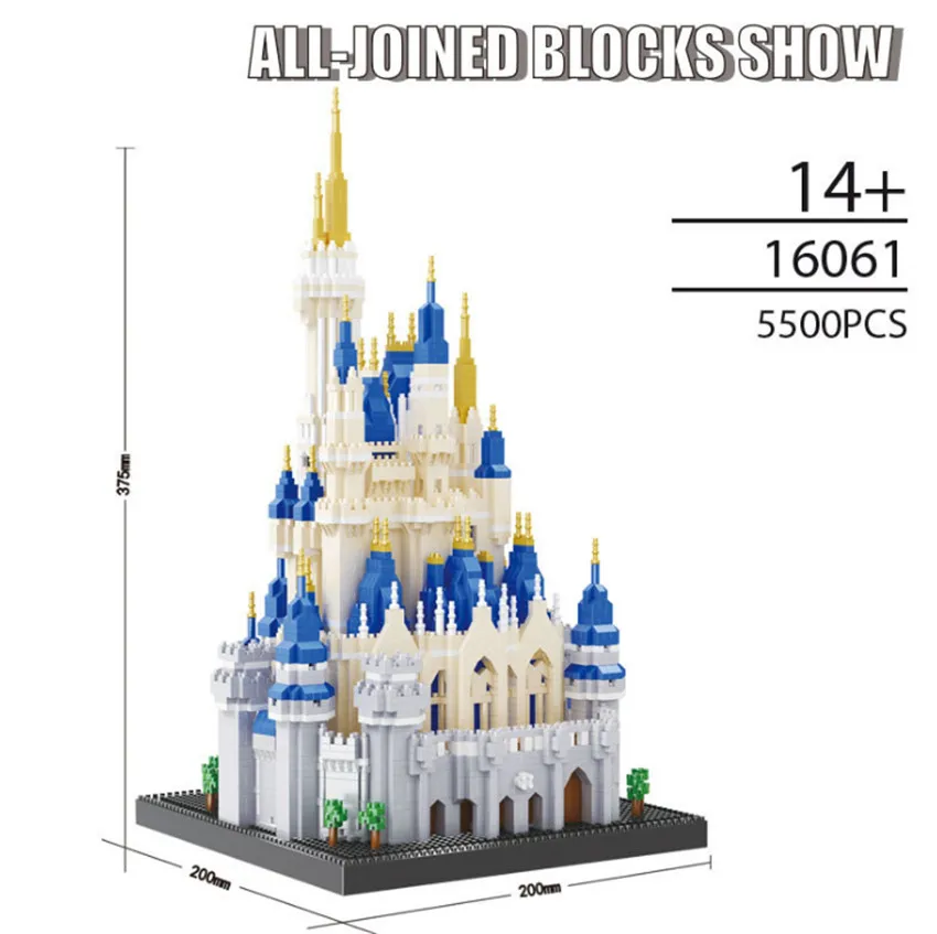 5500+ Balody Diamond Bricks 3D World Famous Architecture Blocks Minne Mickey Castle Model Action Figure Juguetes Toys Kids Gift | Игрушки и