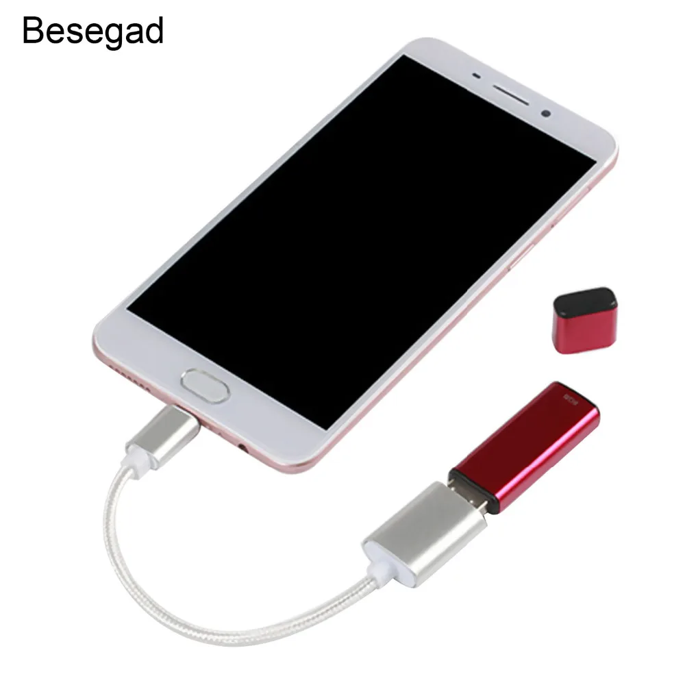Besegad 2 шт. Тип usb C &quotпапа&quot в USB 0 Женский адаптер OTG кабель для MacBook Pro Dell XPS 15 13 samsung