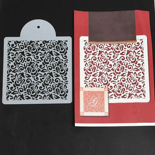 Белый торт стороны трафареты экологический пластик спрей цветок Форма для торта