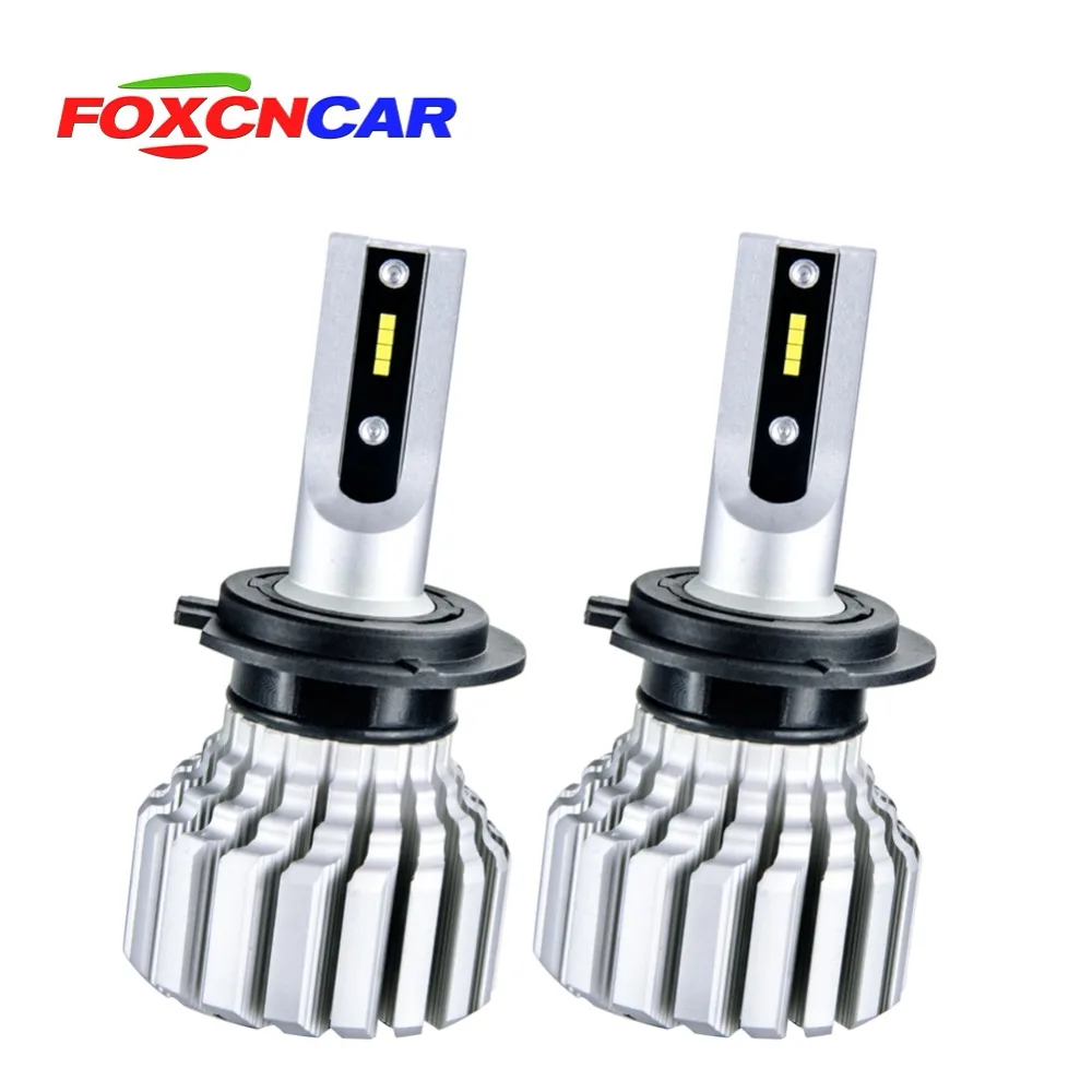 Foxcncar светодиодный H7 H11 9005 9006 светодиоды с чипом CSP безвентиляторный Автомобильный