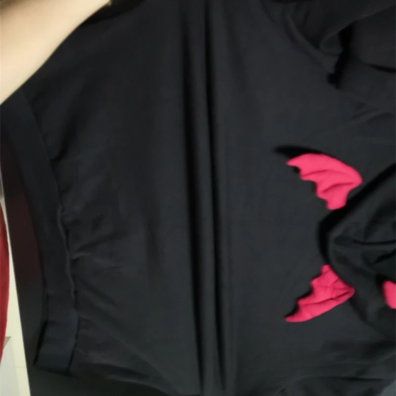 Harajuku Devil Wing Женская флисовая толстовка с капюшоном, повседневные свободные толстовки с длинным рукавом, Женская Осенняя теплая толстовка, пуловер, топы