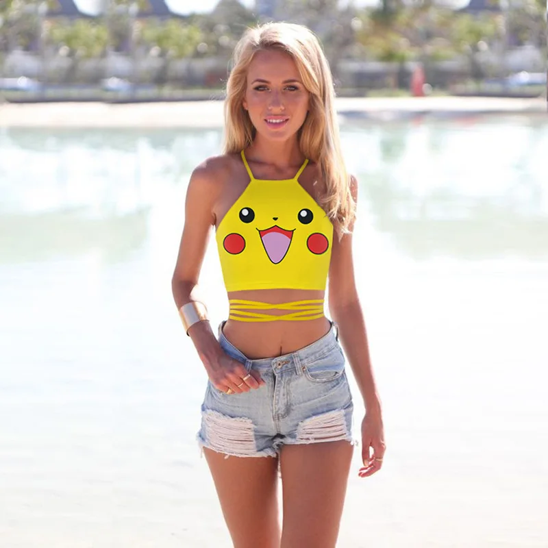 Бесплатная доставка Новый костюм покемон Пикачу женский Аниме Косплей костюмы