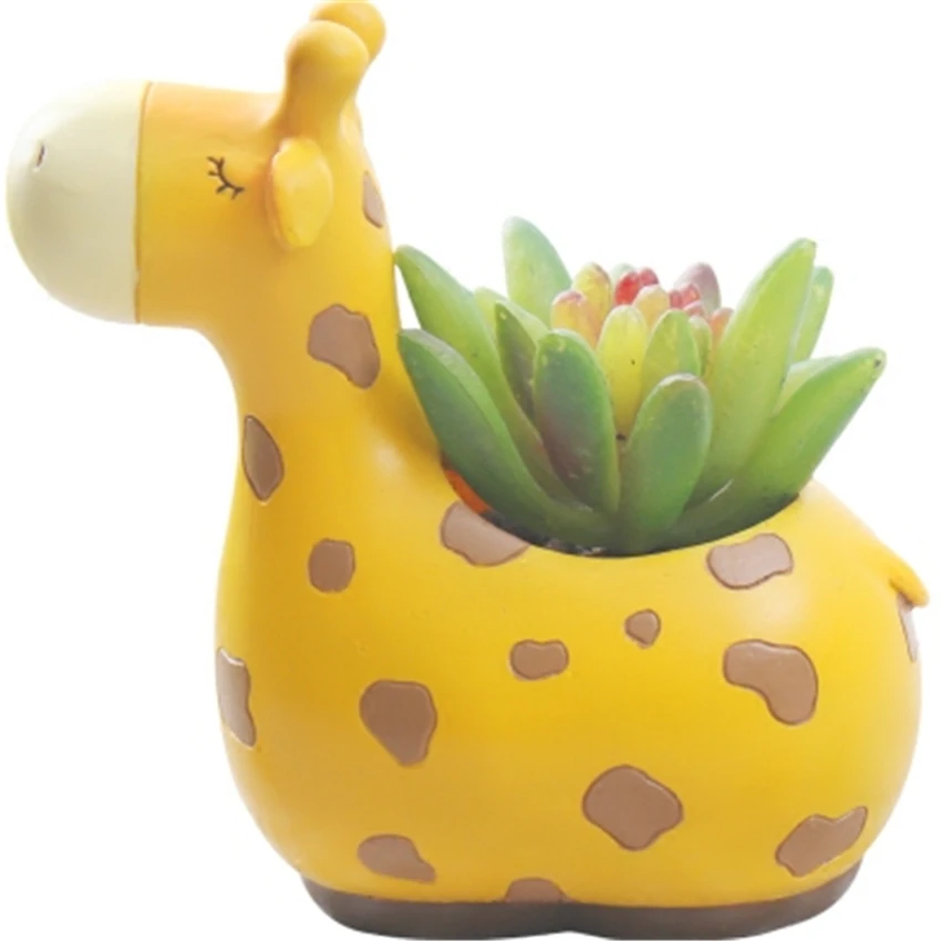 

Cartoon Animal Flower Planter Resin Succulent Plants Planter Pot Mini Bonsai Cactus Flower Pot Personality Decoration Lovely