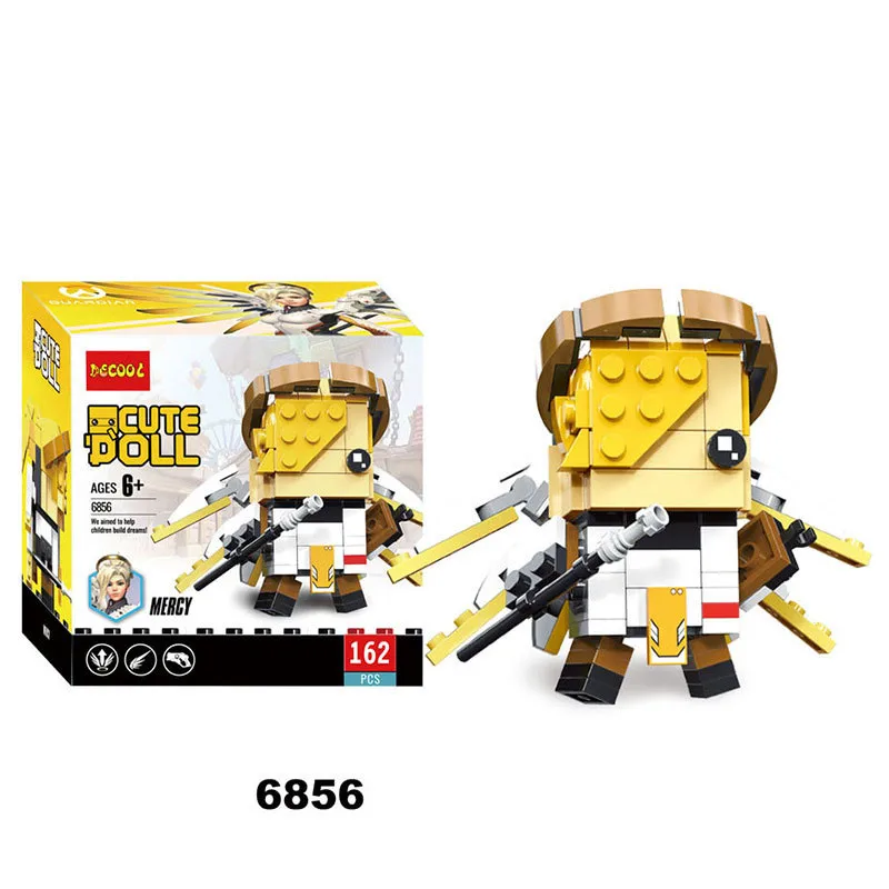 Квадратный голова герой строительный блок пластиковый кубик фигурки