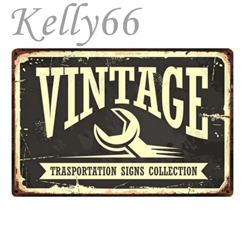 

[ Kelly66 ]VINTAGE TRASPORTATION SIGNS COLLECTION Tin Poster Home Decor Bar Wall Art Painting 20*30 CM Size y-1261