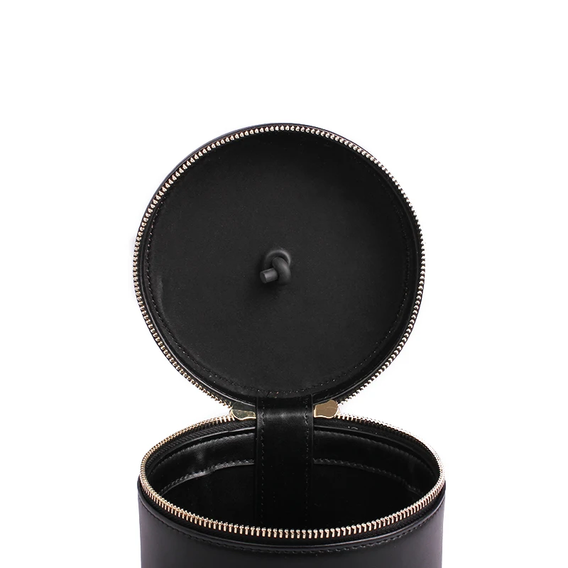 100% натуральная кожа женская сумка цилиндрическая дамская сумочка клатч