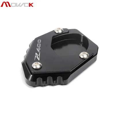 Black Для Kawasaki Z400 Z 400 Z019 с логотипом Z400 Мотоцикл с ЧПУ алюминиевая боковая подставка удлинитель площадка для увеличения - Цвет: Black