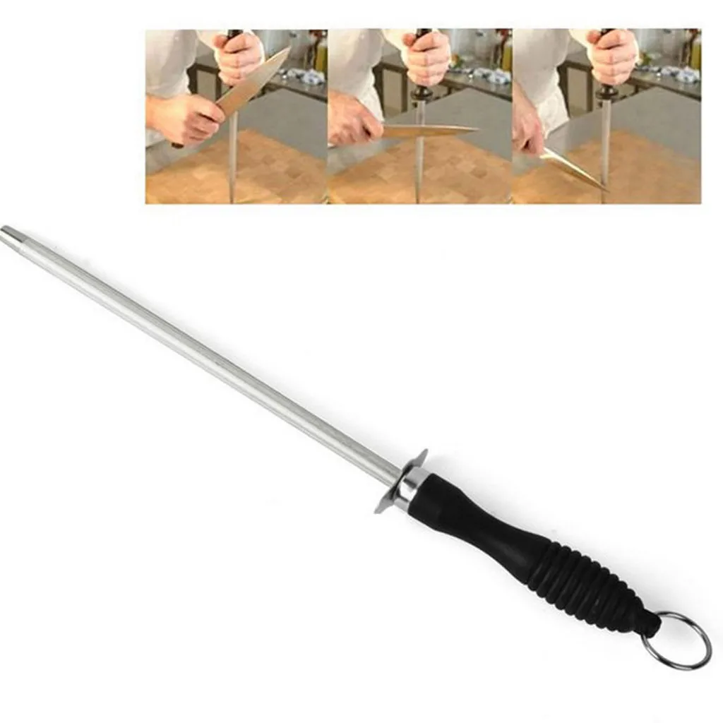 Kitchen Tool Sharpening Rod 10inch Sharpener Steel with Handle Accessories Knife 27CM#h | Дом и сад