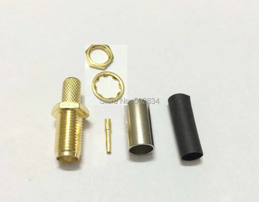 50 шт./лот RP SMA Женская гайка кабель перегородки для RG58 RG142 RG400 LMR195 Соединительный