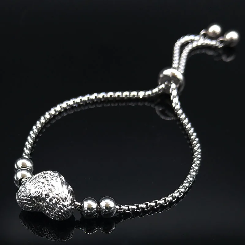 big heart Модные браслеты из нержавеющей стали для мамы, женские браслеты из бусина серебряного цвета, браслет с подвеской, ювелирный браслет, женский браслет B18242 - Окраска металла: big heart