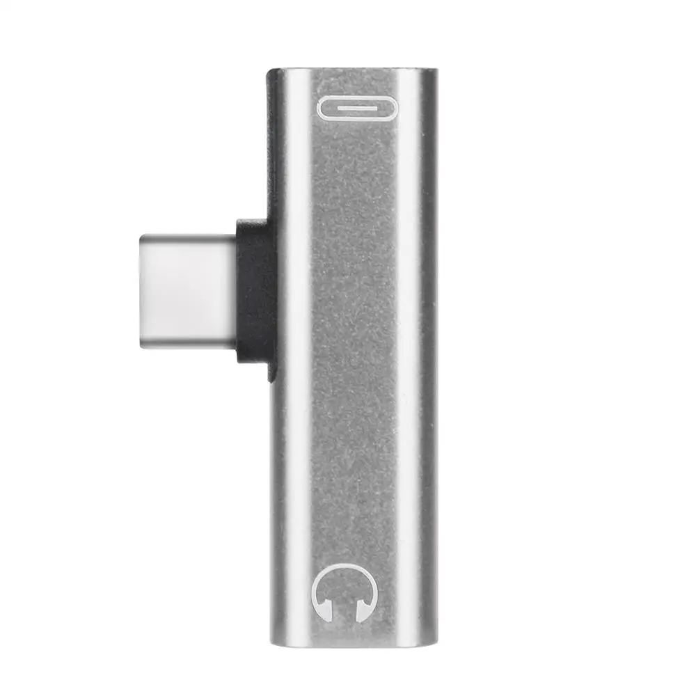 Серебристый Тип C USB C до 3,5 мм Aux аудио кабель адаптер наушники внешний микрофон 3,5 мм аудио разъем наушники микрофон адаптер USB-C звук - Название цвета: Серебристый