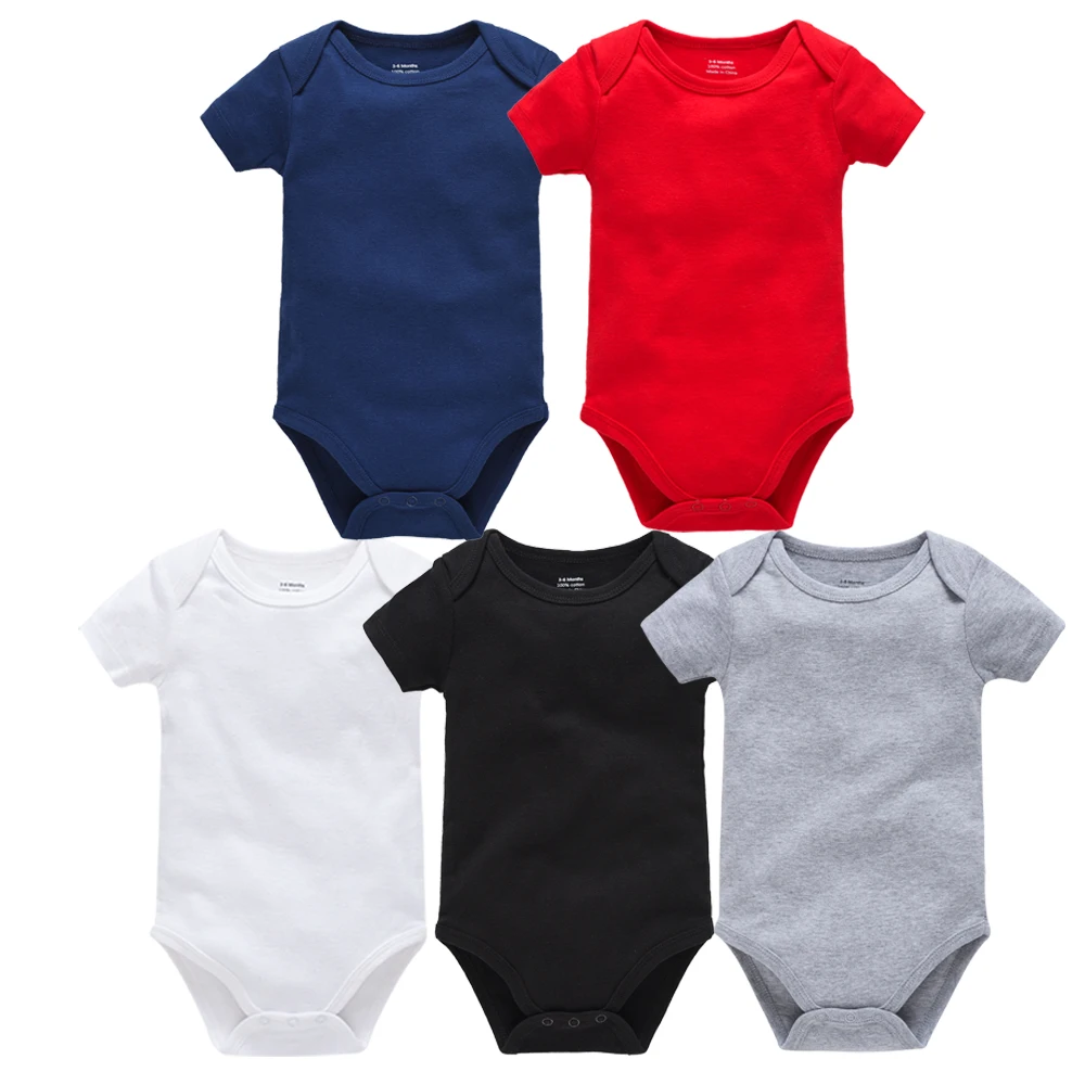 3PCS/lot 5PCS/lot 7PCS/lot 8PCS/lot Baby Boy Girl Clothes Short Sleeve Cotton Solid Baby Jumpsuit roupa de bebes Unisex Bodysuit