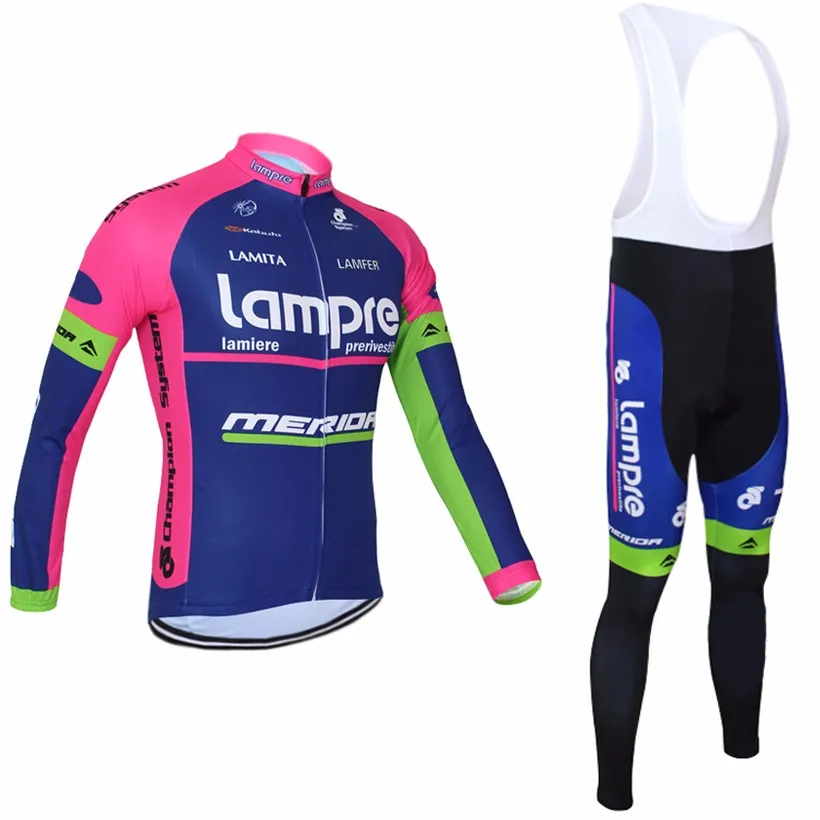 Winter 12 Зимний термальный флис Lampre Команда Велоспорт длинный рукав, дышащий Велоспорт Джерси одежда MTB велосипедная одежда - Цвет: Winter 12