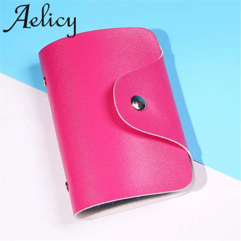 Hot Pink Aelicy Популярные карточки модные Для мужчин Для женщин Карманный 24 карточки ID кредитных карт путешествия кредитных держатель ID, визитной карточки Карманный Кошелек Чехол - Цвет: Hot Pink