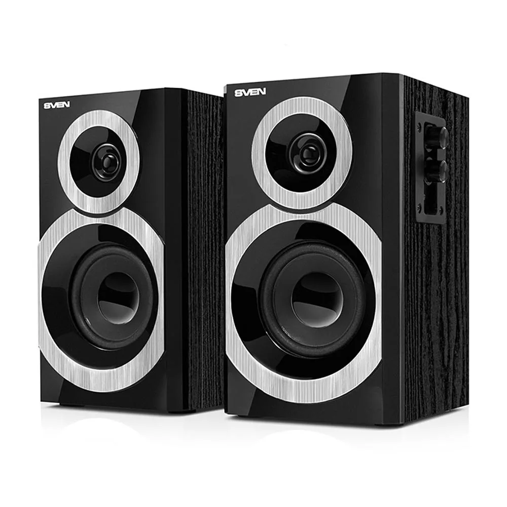 Колонки деревянные 2.0 АС SPS-619 чёрный (20 Вт) |