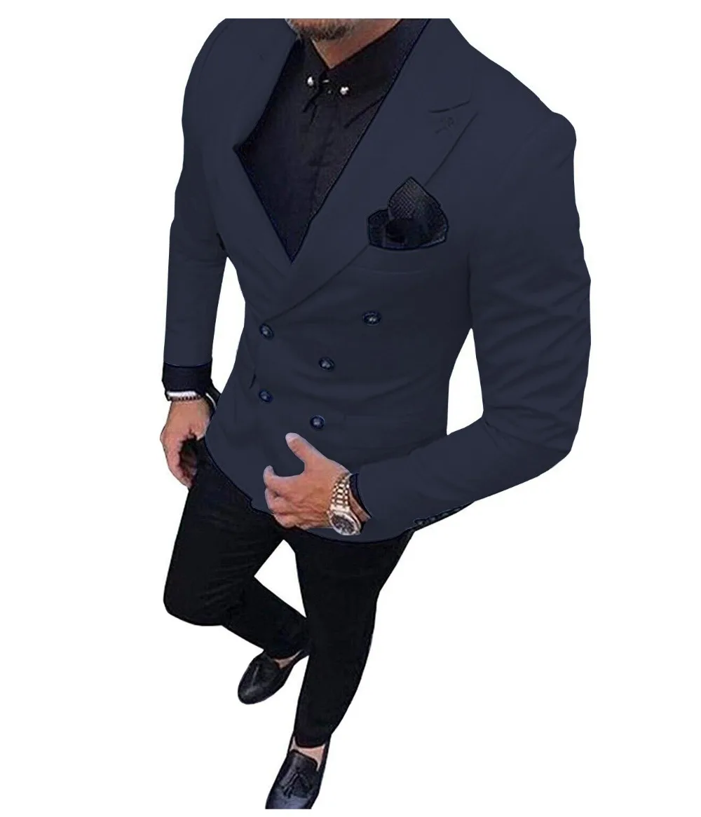2 шт. мужские костюмы Slim Fit Бизнес двубортные костюмы жениха шерсть "твид" розового цвета в стиле смокинга для вечернее платье на свадьбу(пиджак+ брюки