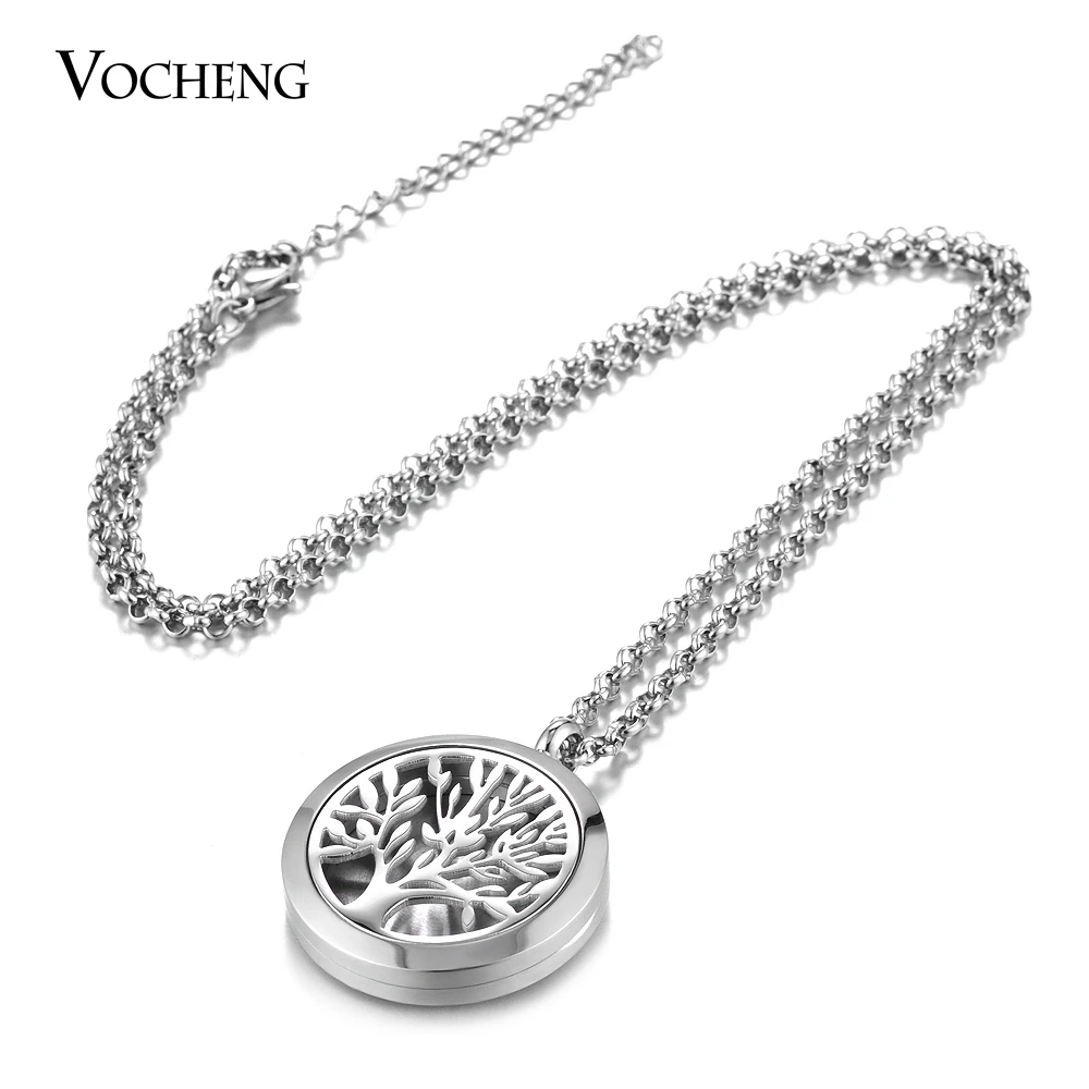 

10pcs/lot Perfume Locket Necklace Essential Oil Family Tree Pendant 316L Stainless Steel Magnetic without Oil Pads VA-256*10