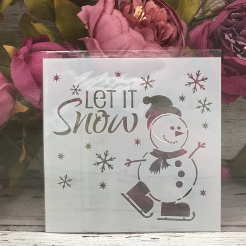

1Pcs 5*5" Snowman Christmas DIY Layering Stencils Painting Scrapbook Coloring Embossing Album Decorative Paper Card Template