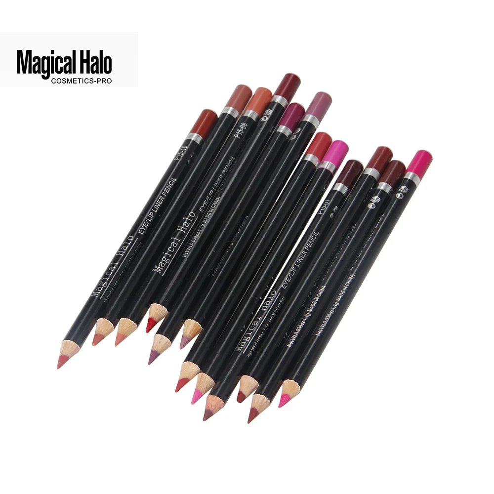 Magical Halo 12pcs/set Pro Waterproof Bright Pencil Lip Liner Makeup Cosmetic For Lips Long Lasting Lipliner Pen | Красота и здоровье
