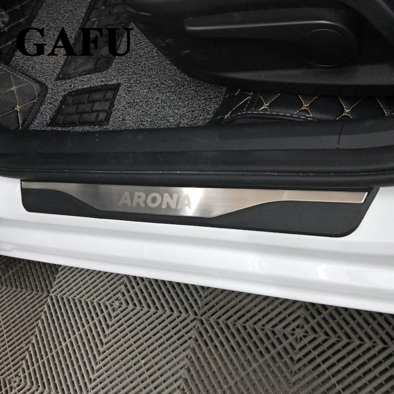 Автомобиль Стайлинг для сиденья ARONA FR нержавеющая сталь Накладка порога Накладка аксессуары 4 шт
