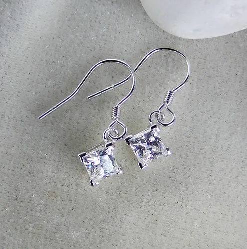 Женские серьги подвески с бриллиантами из серебра 925 пробы 1 карат/штука|pendant