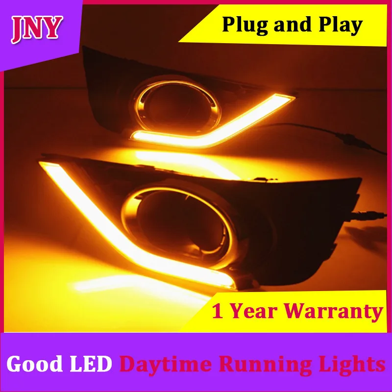 JNY 12V автомобильный DRL для Honda city 2015 2016 2017 белый поворотный желтый сигнальный