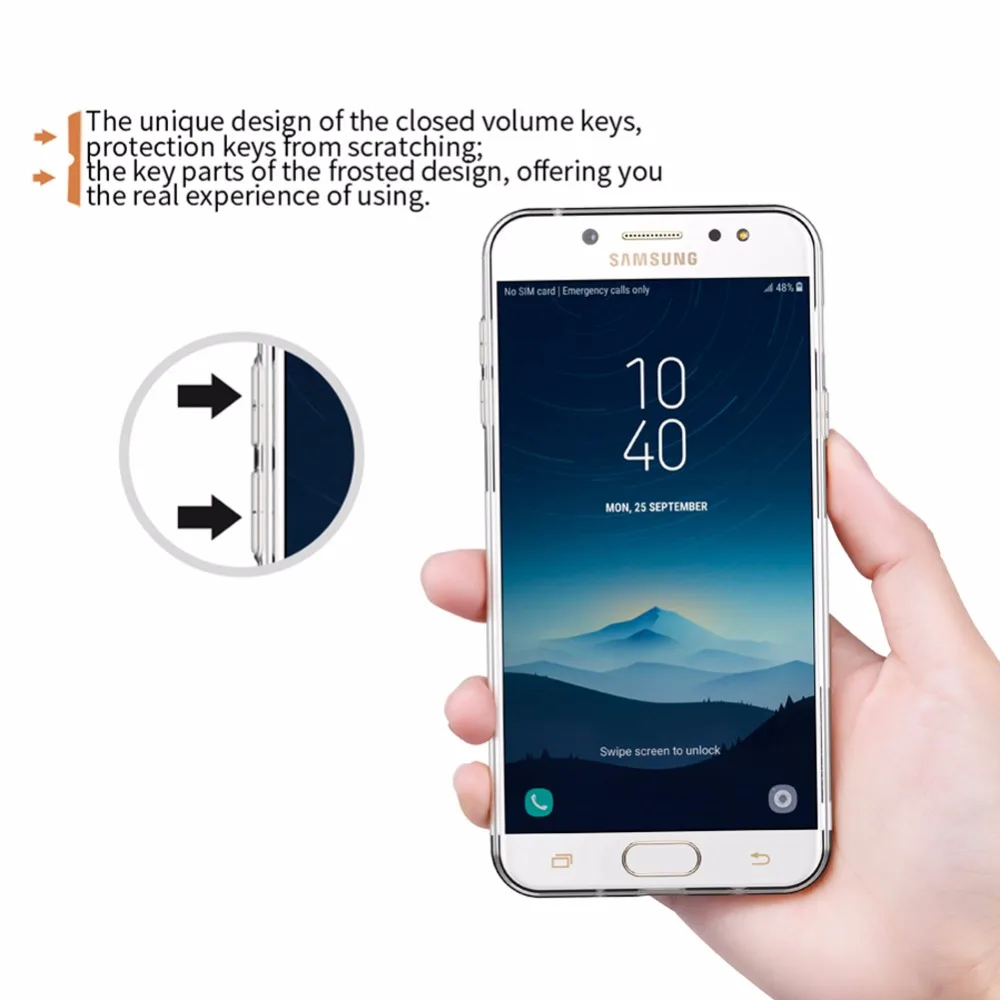 NILLKIN для Samsung Galaxy C7 2017 чехол мягкий TPU силиконовый C8 J7 + прозрачный защитный экран |