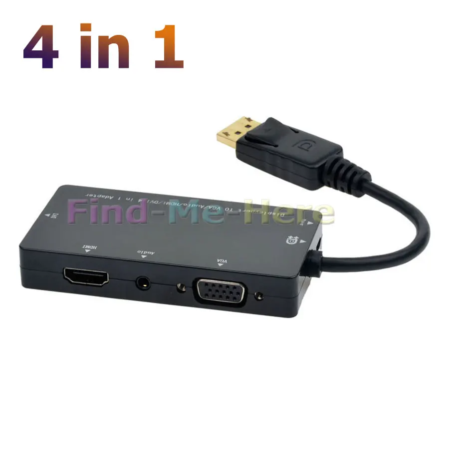 4 в 1 адаптер для порта дисплея ноутбука HDMI DVI VGA | Электроника