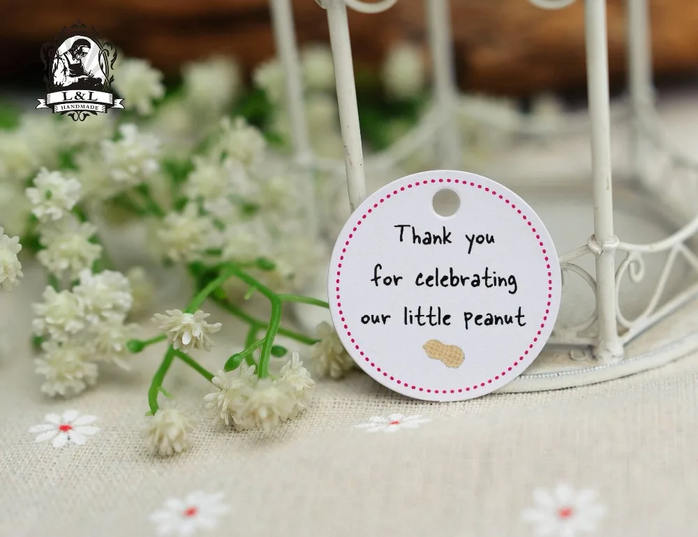 200 pcs 3.5cm round kraft/white paper label thank you tags Holiday product gift Label customization | Дом и сад