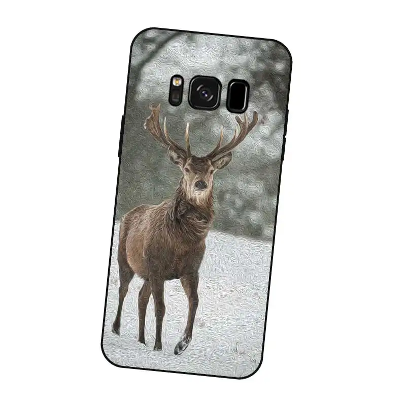 N386 Пятнистый Олень Бэмби Черный силиконовый чехол Обложка для samsung Galaxy S5 S6 S7 S8 S9 S10
