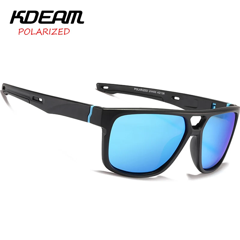 Мужские спортивные солнцезащитные очки KDEAM поляризационные линзы 4 цвета уличные