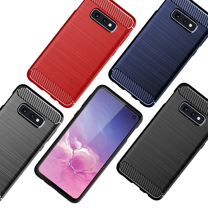 Противоударный чехол для samsung Galaxy Note 10 Pro из углеродного волокна матовый ТПУ S10 Plus