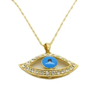 blue eye pendant yellow gold filled womens pendant with chain