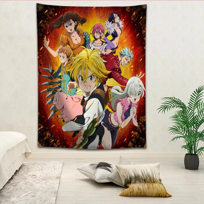 

The Seven Deadly Sins Tapestries Hanging cloth background wall covering bedroom renovation bed decoration tapestry custom logo