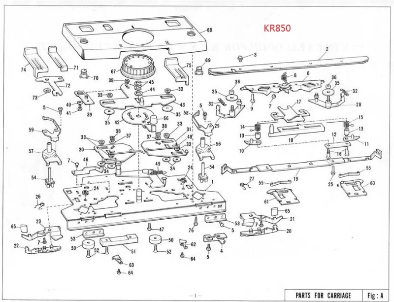 KR850 карета полный комплект для Brother KR850 KR838 KR830 вязальная машина 411984001