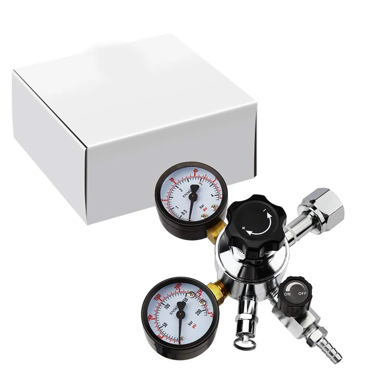 

Dual Gauge CO2 Keg Beer Kegerator Regulator, Draft Beer Dispensing CO2 Regulator with CGA-320 Inlet, 0-60 PSI, 0-3000 PSI