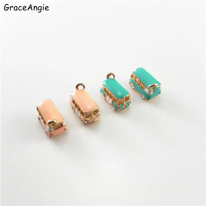 Graceangie 2 шт. школьный автобус Стиль эмаль браслет Цепочки и ожерелья подвеска Для