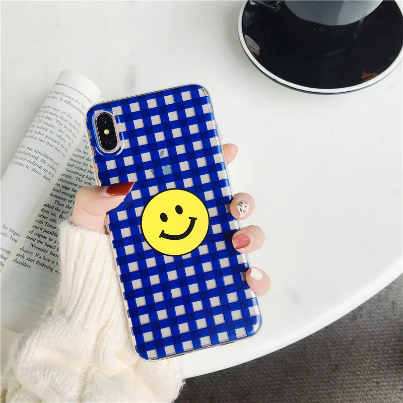 Простой смайлик желтый мягкий силиконовый чехол для телефона Fundas Coque iPhone 6 S Plus 7 8 X