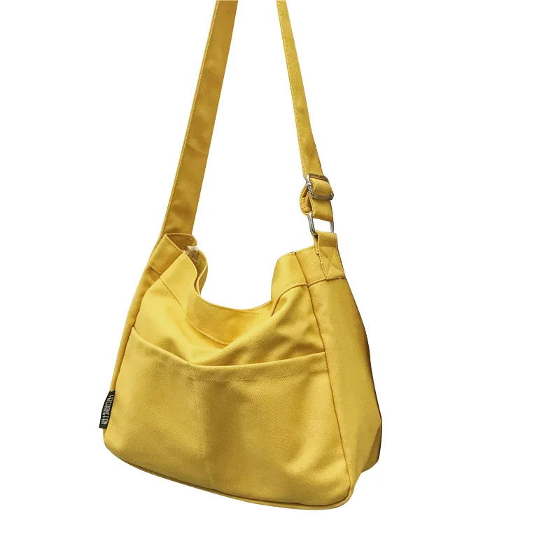 

PURFAY Корейский простой женский пакет сплошной цвет Холщовая Сумка сумки японские художественные сумки на плечо повседневные сумки шоппер с...